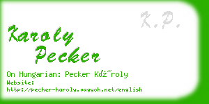 karoly pecker business card